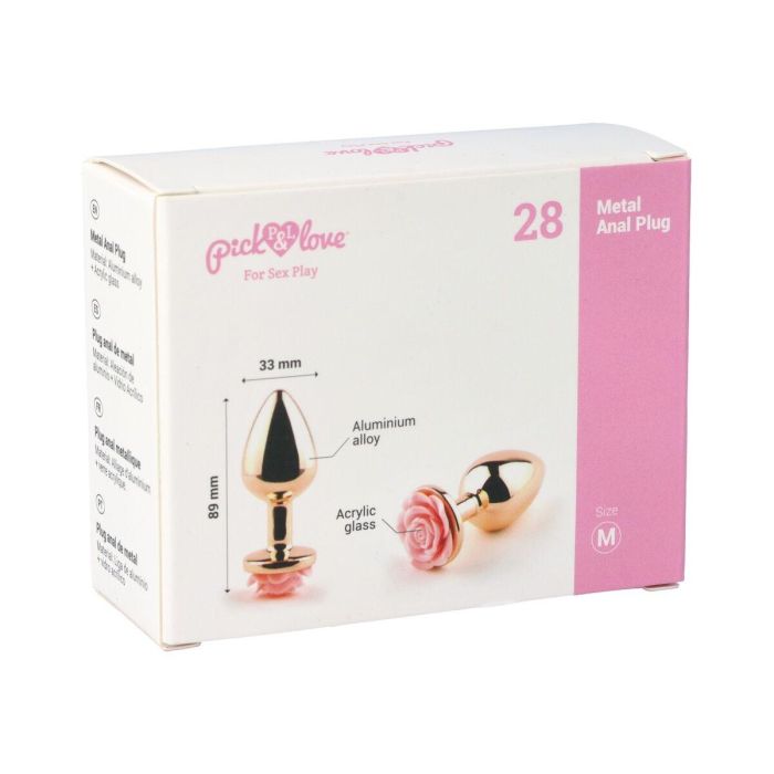 Plug Anal Pick&Love Nº 28 Dorado (8,3 cm) 1 Plug Anal Pick&Love Nº 28 Dorado (8,3 cm) 1