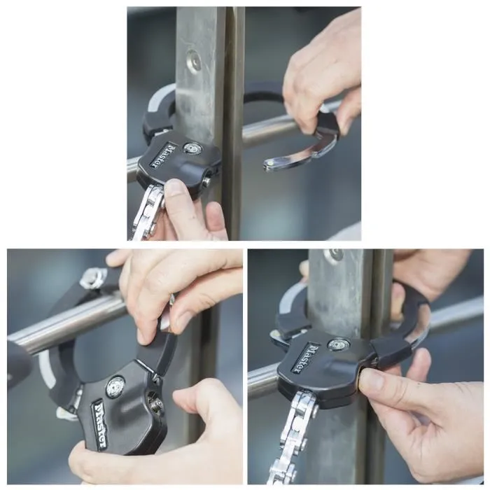 Master Lock Esposas Antirrobo Certificada Policía Bicicletas Scooters Cochecitos Acero Laminado 7.6 x 36 cm 5