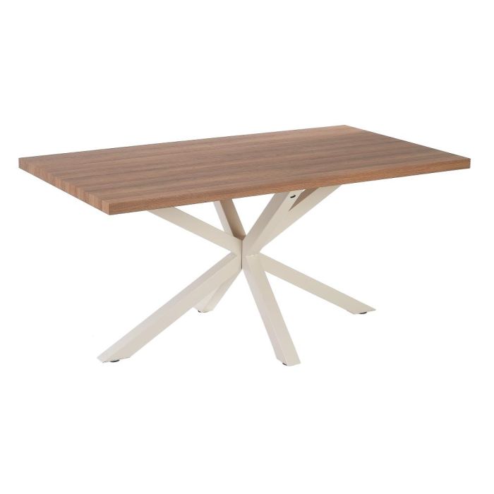 Mesa Comedor Natural-Blanco Dm-Metal 160 X 90 X 76 cm