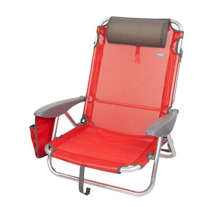 Silla playa plegable aluminio 4 posiciones menorca 51x45x76 cm con cojin y bolso. 5 Silla playa plegable aluminio 4 posiciones menorca 51x45x76 cm con cojin y bolso. 5
