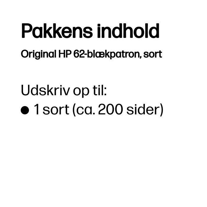 HP 62 Cartucho de Tinta Negro Original 8