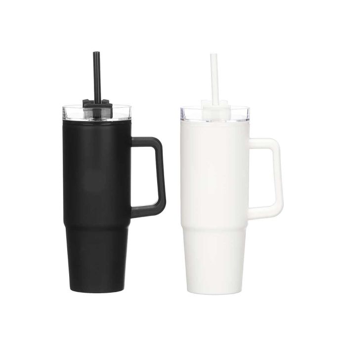 Vaso Asa Pajita Blanco Negro 800 Ml Surtidos Kinvara 13x30x9cm (12 Unidades) 1 Vaso Asa Pajita Blanco Negro 800 Ml Surtidos Kinvara 13x30x9cm (12 Unidades) 1