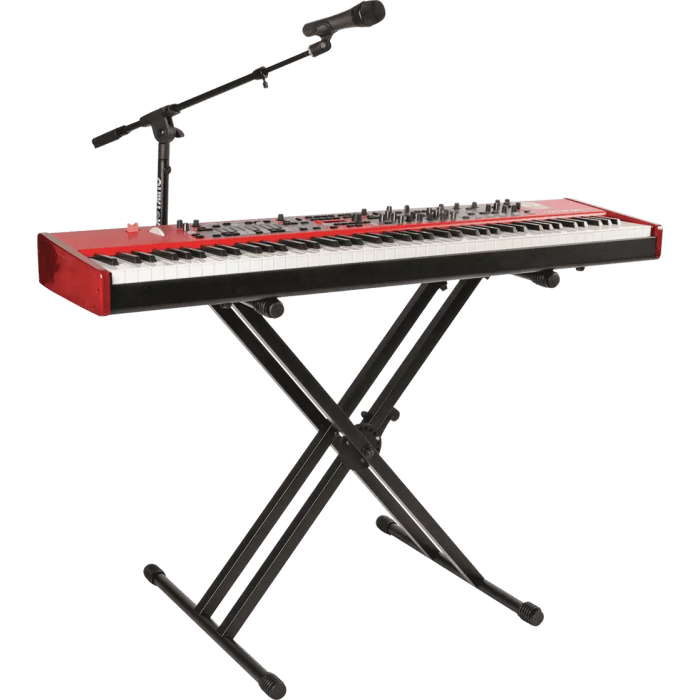 Quiklok QL746 Soporte Teclado "X" Doble Perfil Largo Acero Negro Altura Regulable 1