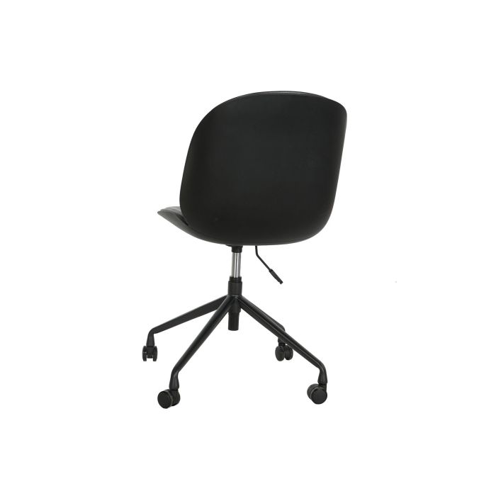 DKD Home Decor Silla Vintage Negra Gris Oscuro 57.5 x 83 x 47.5 cm con Ruedas Ajustable 6