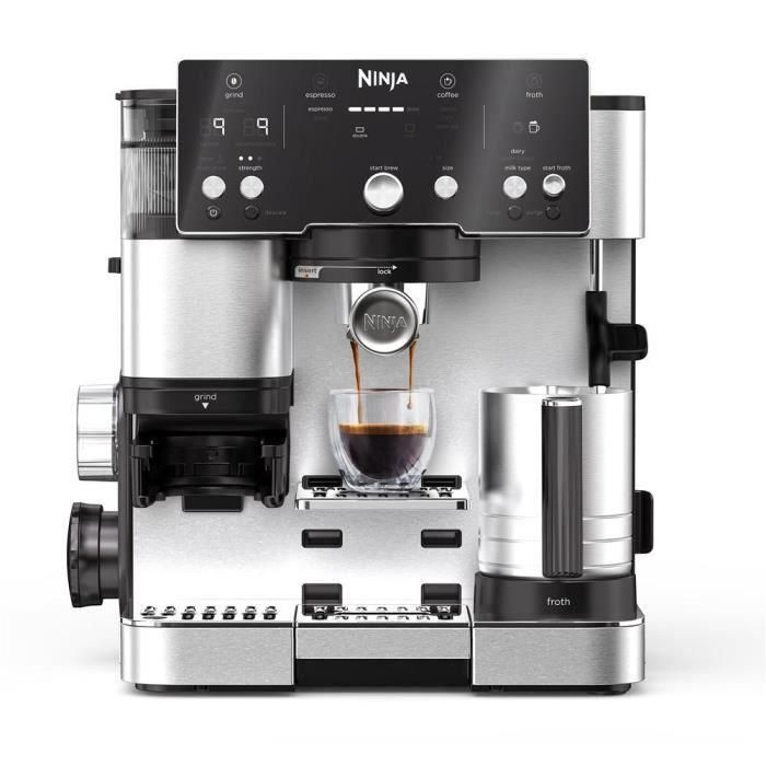 Cafetera espresso - NINJA - ES501EU Luxe Essential - 2 L - Pantalla digital - Negro / Acero inoxidable Cafetera espresso - NINJA - ES501EU Luxe Essential - 2 L - Pantalla digital - Negro / Acero inoxidable