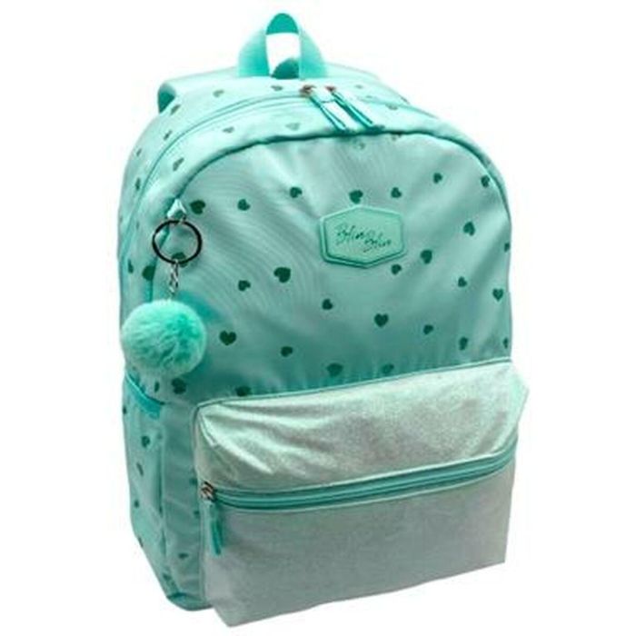 Mochila Americano Blin-Blin Corazones Glitter 42 X 30 X 14 CM.