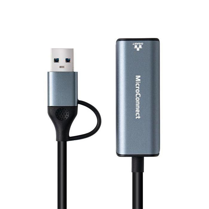 MicroConnect Premium USB-C / A to RJ45 network Gigabit Adapter 1 MicroConnect Premium USB-C / A to RJ45 network Gigabit Adapter 1