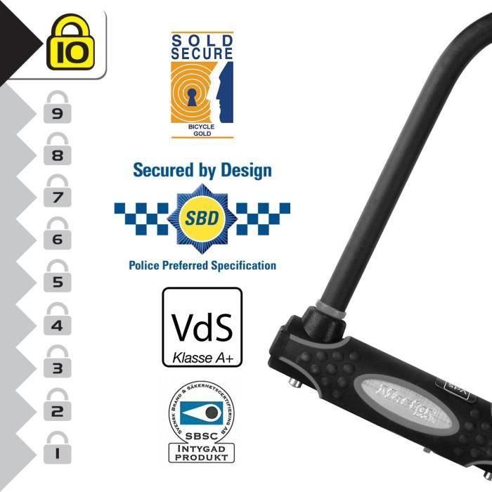 Master Lock Candado Bicicleta U Llave - Seguridad Certificada Secure Gold, VDS A+, Acero Endurecido, para E-bike, MTB. 1 Master Lock Candado Bicicleta U Llave - Seguridad Certificada Secure Gold, VDS A+, Acero Endurecido, para E-bike, MTB. 1