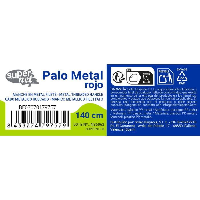 Inde Palo Metal Rojo 140 cm (2,5 x 2,5 x 140 cm) 3