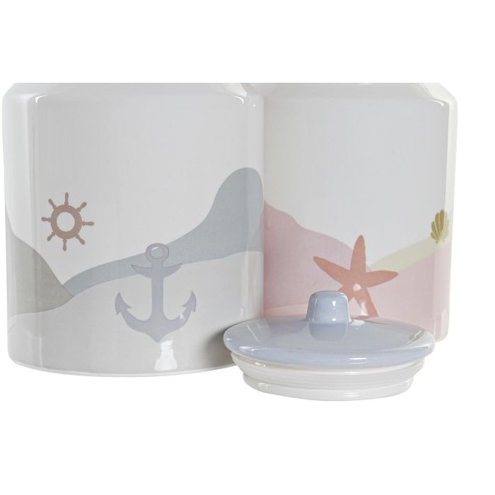 DKD Home Decor Bote Mediterráneo de Dolomita Azul Rosa Palo 2,35 L, 22 cm Alto, Pack 2 Unidades - Apto Lavavajillas y Microondas 1 DKD Home Decor Bote Mediterráneo de Dolomita Azul Rosa Palo 2,35 L, 22 cm Alto, Pack 2 Unidades - Apto Lavavajillas y Microondas 1