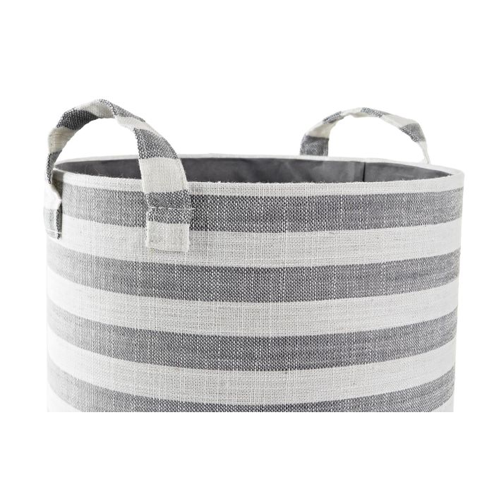 Cesta Basicos DKD Home Decor Gris Blanco 35 x 40 x 35 cm Set de 3 2 Cesta Basicos DKD Home Decor Gris Blanco 35 x 40 x 35 cm Set de 3 2