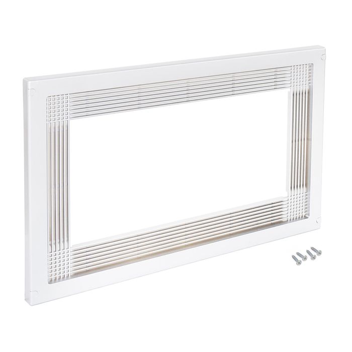 Emuca Marco para microondas, para encastrar en mueble de cocina, módulo 600mm, 600x400mm, Plástico, Blanco