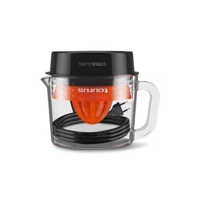 EXPRIMIDOR TAURUS CITRUS GLASS - 30W - ROTACIÓN DOBLE SENTIDO - 1L - JARRA CRISTAL APTA LAVAVAJILLAS - 2 CONOS EXPRIMIDORES 2 EXPRIMIDOR TAURUS CITRUS GLASS - 30W - ROTACIÓN DOBLE SENTIDO - 1L - JARRA CRISTAL APTA LAVAVAJILLAS - 2 CONOS EXPRIMIDORES 2