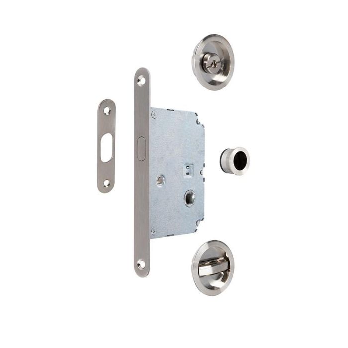 Kit Cierre Puerta Corredera Ø56 Niquel Satinado Ø56 Exterior, D48 Interior. Jandel Kit Cierre Puerta Corredera Ø56 Niquel Satinado Ø56 Exterior, D48 Interior. Jandel