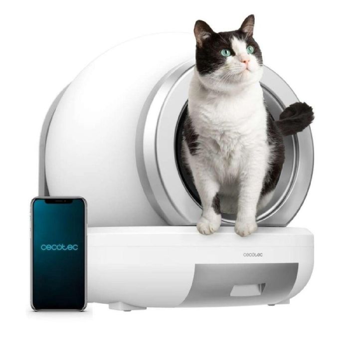 Arenero autolimpiable para Gatos Cecotec Pumba 7000 CleanKitty Compact Connected Blanco Plástico