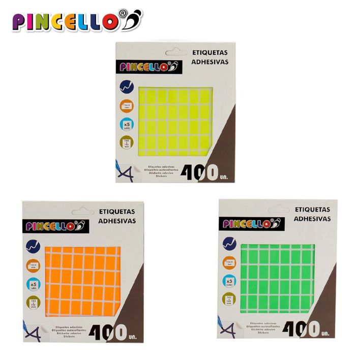 Etiquetas Adhesivas Pincello 12x18 mm, Surtidos, 5 Páginas (120 Unidades) 1