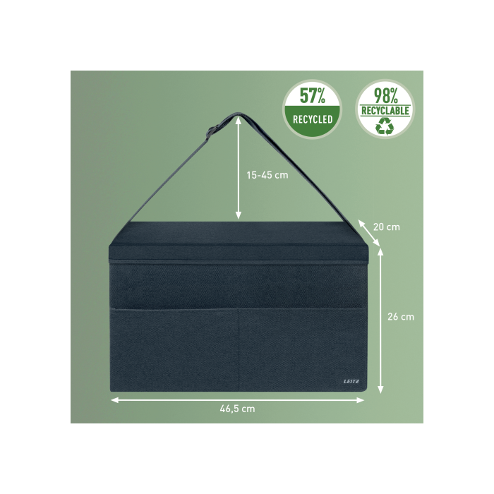 Bolsa de Trabajo para Hot Desking de Tela con Tapa, Color Gris Leitz 67230089 4 Bolsa de Trabajo para Hot Desking de Tela con Tapa, Color Gris Leitz 67230089 4