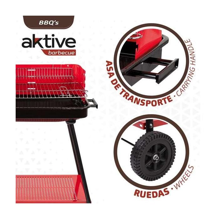 Aktive Barbacoa de carbón 66x44x85 cm de Acero y Plástico 6