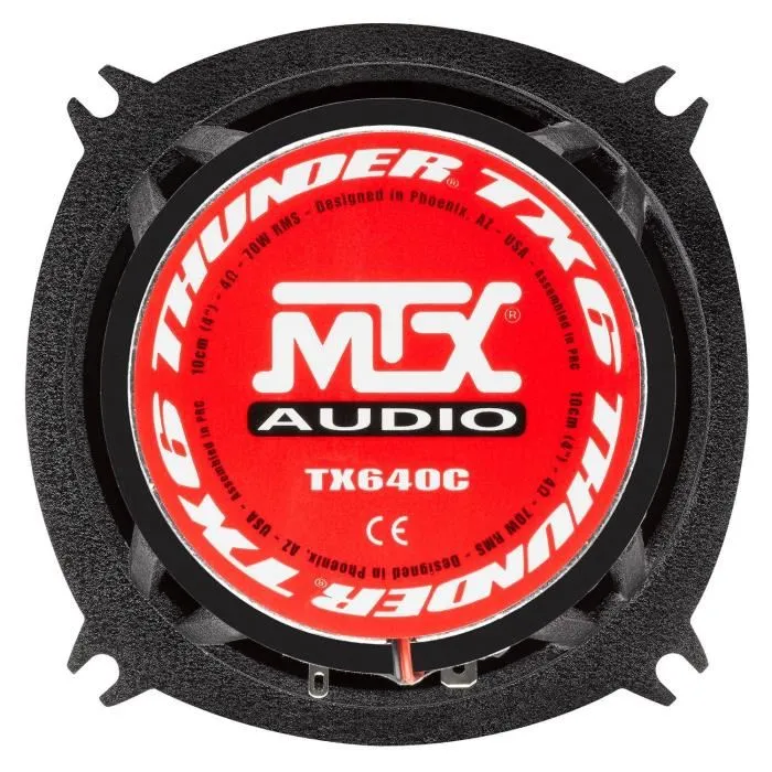 MTX TX640C Altavoces Coaxiales 10cm 2 Vías 70W RMS 4 Ohm Chasis Aluminio Tweeter Neodimio Bobina Domo Seda TSV TIL