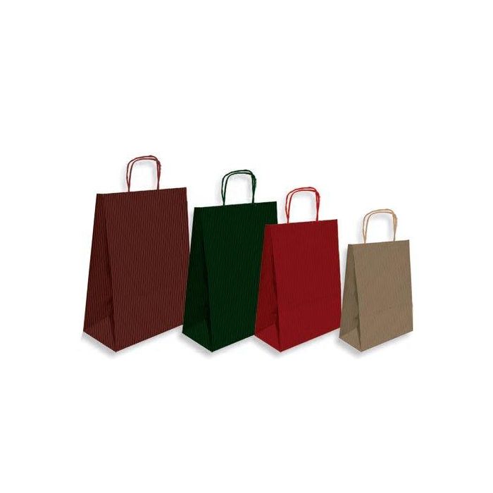 Bolsa De Papel Andina Kraft Liso 18X24X8 Cm Rojo Paquete De 50