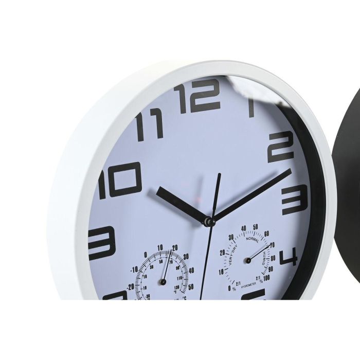 Reloj Pared Basicos DKD Home Decor Blanco Negro 4 x 25.5 x 25.5 cm (2 Unidades) 2