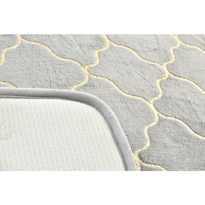 DKD Home Decor Alfombra Geometrical Glam de Poliester Blanco Dorado 60 x 40 cm (Pack 6 Unidades) 2