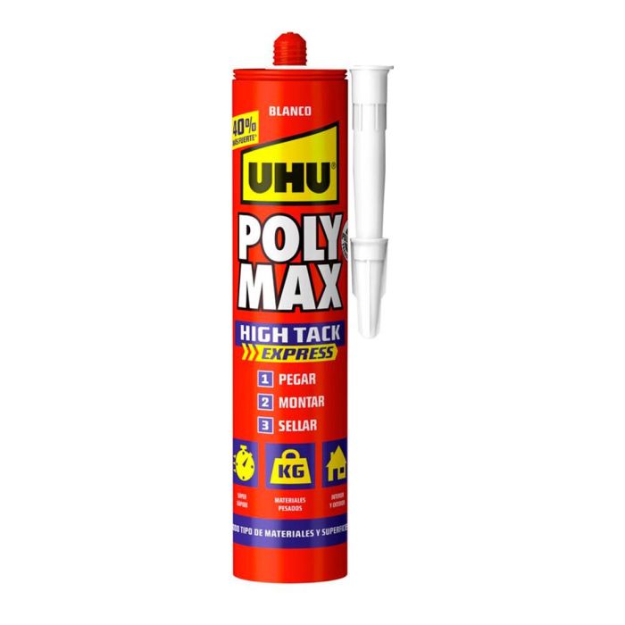 Uhu Poly max high tack® express adhesivo de montaje y sellador universal, 440 g - Blanco