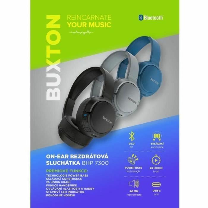 Auriculares inalámbricos supraaurales - Buxton - BHP 7300 GRIS 3 Auriculares inalámbricos supraaurales - Buxton - BHP 7300 GRIS 3