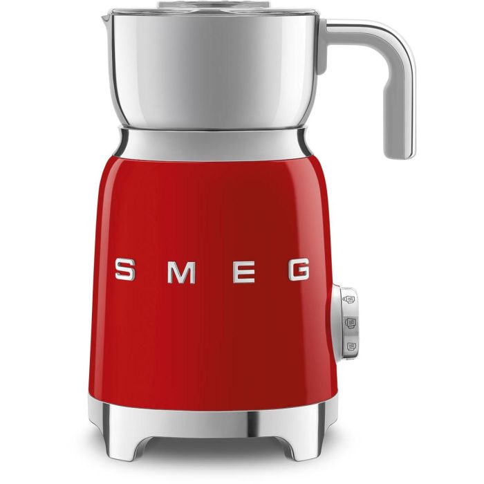 Smeg MFF11RDEU Espumador de Leche Automático, 50's Style, Rojo, Acero Inoxidable, Capacidad 0.6 L, Caliente y Fría, 500W