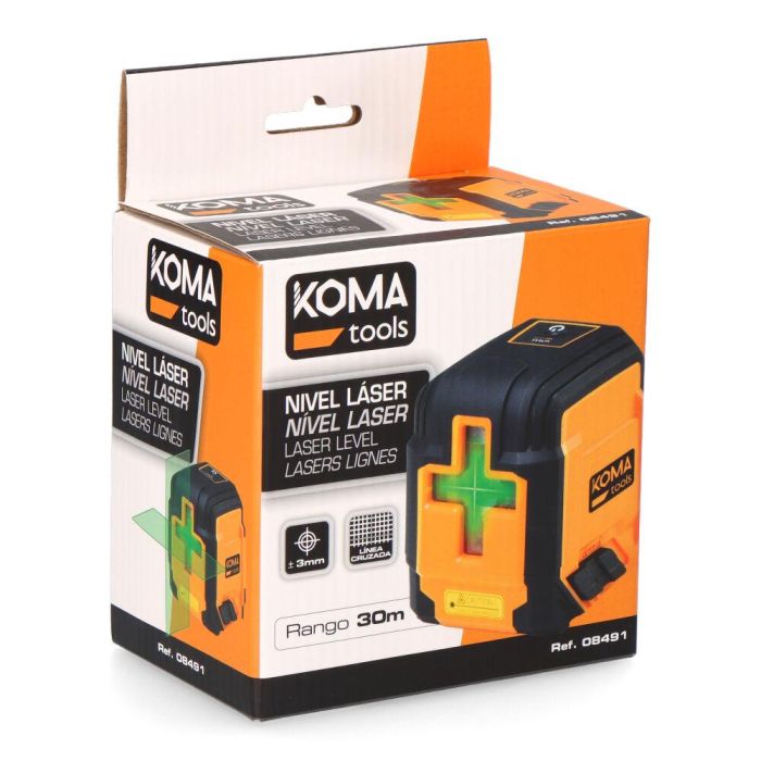 Koma Tools Nivel Láser con Precisión ±3mm a 10m, Alcance 30m, Incluye Funda, Soporte Magnético y Rosca Trípode, IP54 8