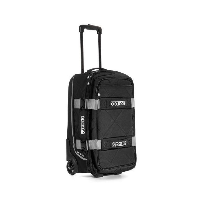 Sparco S016438NRSI Bolsa de Viaje Negro-Silver 55L con Ruedas, Asa Retráctil y Compartimentos. Ideal Equipaje de Mano. Sparco S016438NRSI Bolsa de Viaje Negro-Silver 55L con Ruedas, Asa Retráctil y Compartimentos. Ideal Equipaje de Mano.