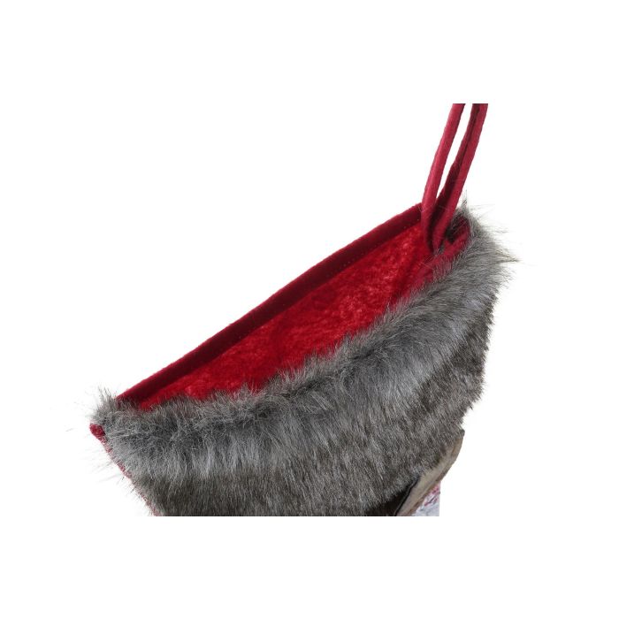 DKD Home Decor Calcetín Navidad Tradicional Rojo Marron Poliester 46 x 24 cm (12 Unidades) 2