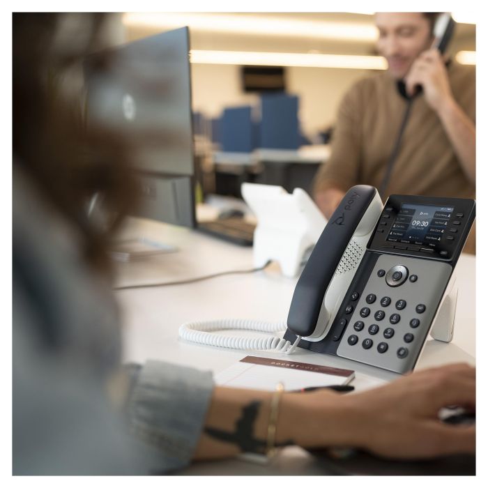 HP Poly Edge E300 Teléfono IP Negro 8 Líneas Pantalla IPS 3.5" PoE Gigabit Ethernet 1
