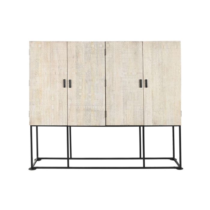DKD Home Decor Armario Indio Desmontable Blanco Negro de Mango y Metal, 180 cm Ancho x 40 cm Fondo x 160 cm Alto, 4 Puertas, 2 Cajones 1 DKD Home Decor Armario Indio Desmontable Blanco Negro de Mango y Metal, 180 cm Ancho x 40 cm Fondo x 160 cm Alto, 4 Puertas, 2 Cajones 1