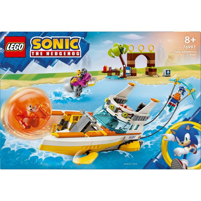 LEGO 76997 Sonic the Hedgehog Barco de aventuras de Tails, juguete interactivo 11