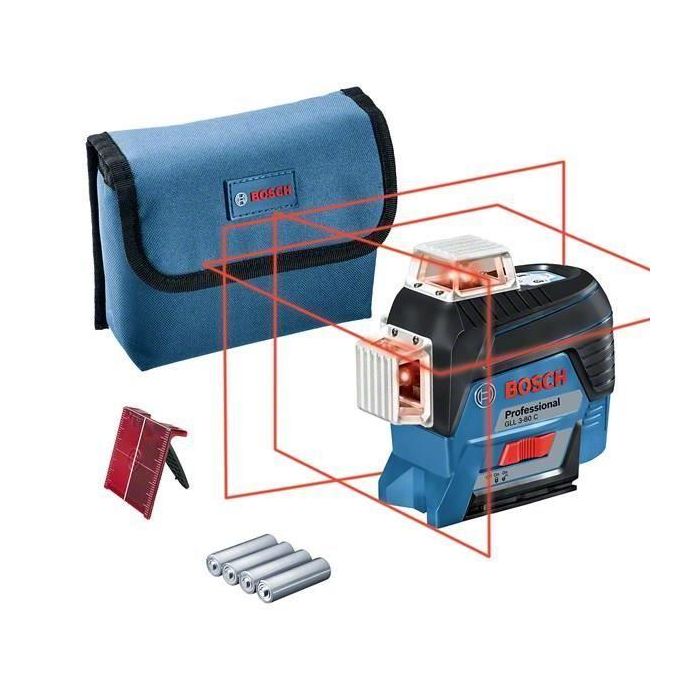 Bosch Professional GLL 3-80 C Nivel láser de línea 3x360° alcance 30-120m IP54 Bluetooth (versión con batería) Bosch Professional GLL 3-80 C Nivel láser de línea 3x360° alcance 30-120m IP54 Bluetooth (versión con batería)