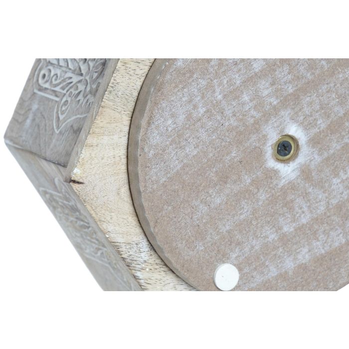 DKD Home Decor Portamandos Giratorio Indio Hamsa Marrón de Madera de Mango Decapé 20x20x20 cm 2