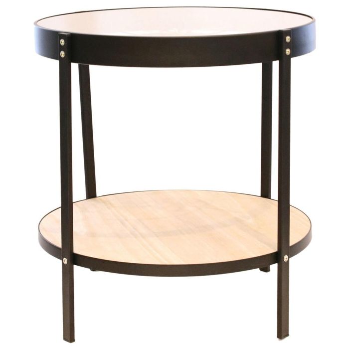 Home Deco Factory Mesa Auxiliar con Reloj Industriel Diámetro 50,5 cm Alto 51 cm 3