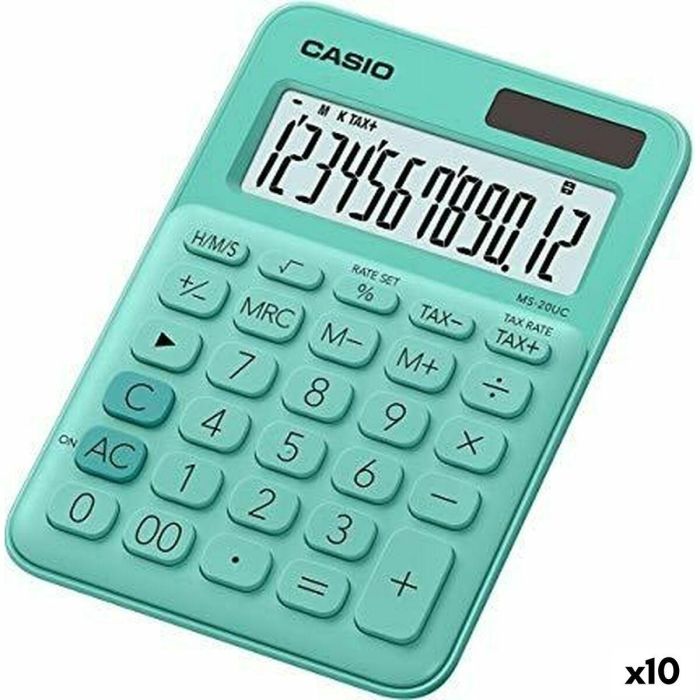 Calculadora Casio MS-20UC Verde 2,3 x 10,5 x 14,95 cm (10 Unidades)