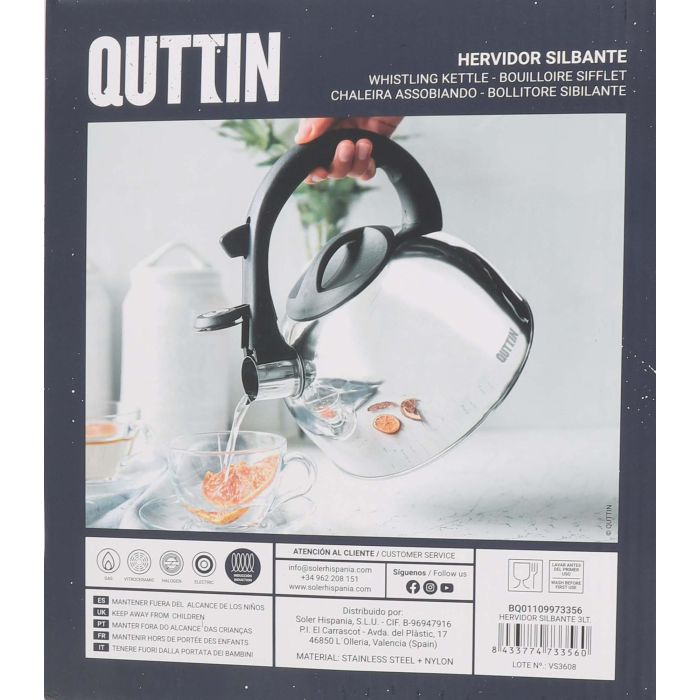 Hervidor Silbante Quttin 3 Litros (6 Unidades) 11 Hervidor Silbante Quttin 3 Litros (6 Unidades) 11