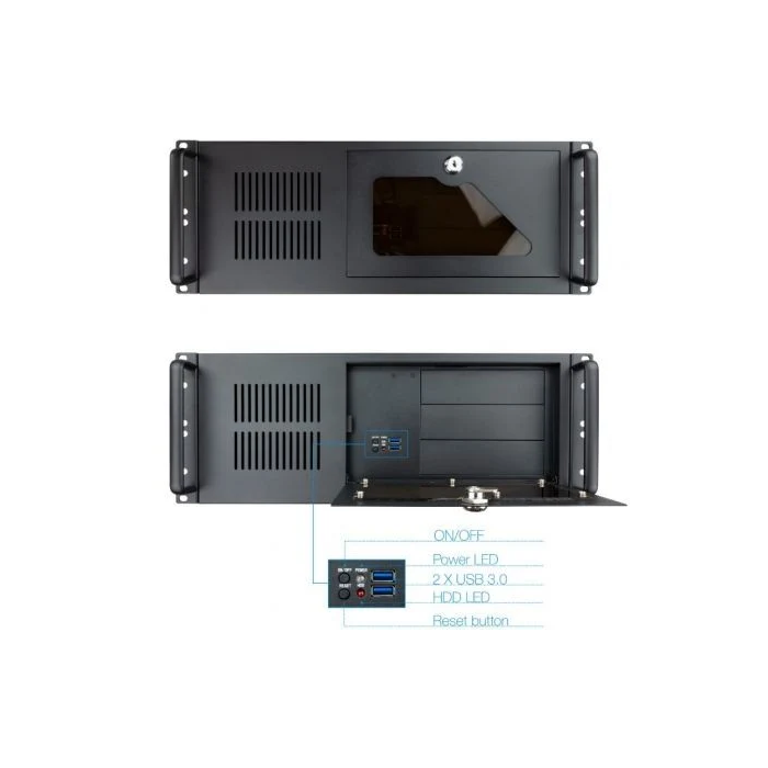 Tooq Caja Rack RACK-406N-USB3 de 4U con 2 x USB 3.0 Frontales para Placas ATX y hasta 7 Ranuras de Expansión 2