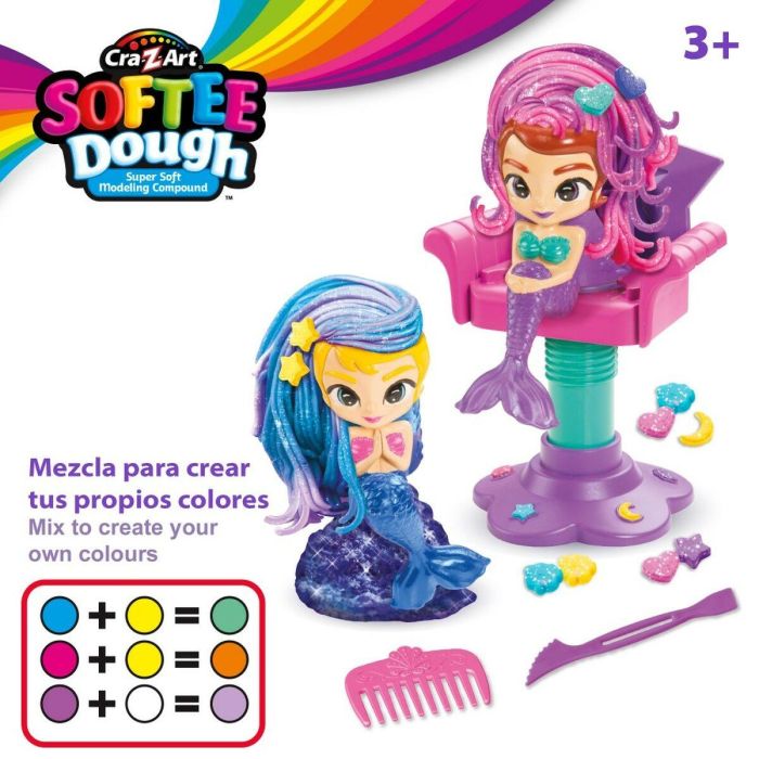 Juego de Plastilina Cra-Z-Art Softee Dough Pelo sirenas (4 Unidades) 2 Juego de Plastilina Cra-Z-Art Softee Dough Pelo sirenas (4 Unidades) 2