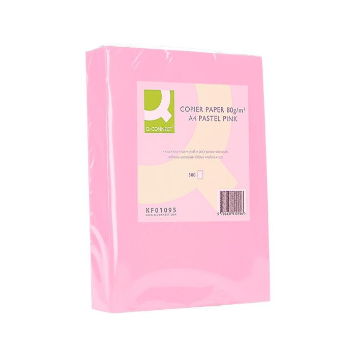 Papel Color Q-Connect Din A4 80 gr Rosa Paquete De 500 Hojas 2