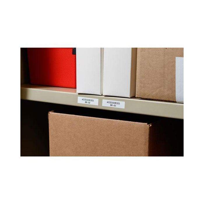 Brady Black on White Vinyl tape for BMP21-PLUS; BMP21-LAB; BMP21; IDPAL; LABPAL 9.53 mm X 6.40 m 3