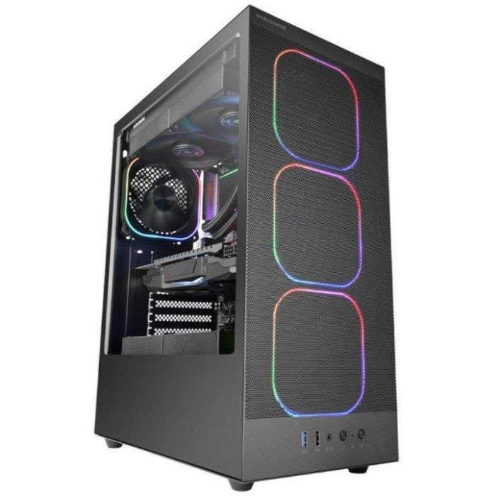 Mars gaming Caja ATX Semitorre MCNEBULA Negra con 4 Ventiladores ARGB, Cristal Templado, Diseño Mesh para Refrigeración Eficiente 2 Mars gaming Caja ATX Semitorre MCNEBULA Negra con 4 Ventiladores ARGB, Cristal Templado, Diseño Mesh para Refrigeración Eficiente 2