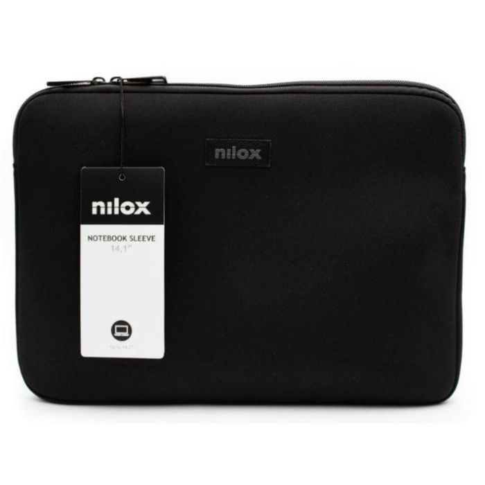 Nilox Funda para Portátil de 14.1 Pulgadas, Negro, Neopreno, Protección contra Golpes y Arañazos, Diseño Ultraplano para Maletín o Mochila