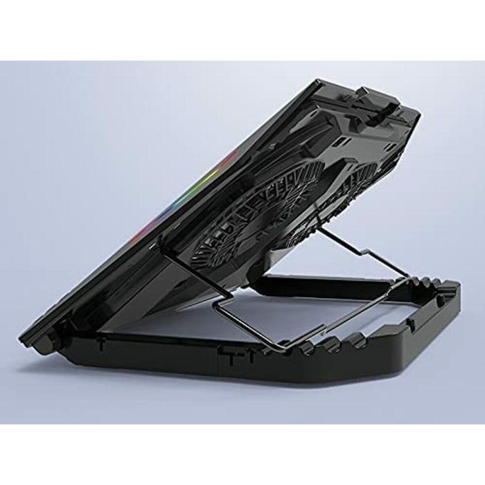 Conceptronic THYIA02B Soporte Base Refrigeración Portátiles Gaming 17" RGB 2 Ventiladores Silenciosos Pantalla LCD 4 Niveles USB Negro 8