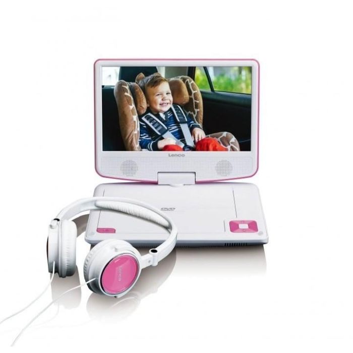 LENCO DVP-910 9" DVD-Player + USB & KfZ-Halterung. pink/wei 0 LENCO DVP-910 9" DVD-Player + USB & KfZ-Halterung. pink/wei 0