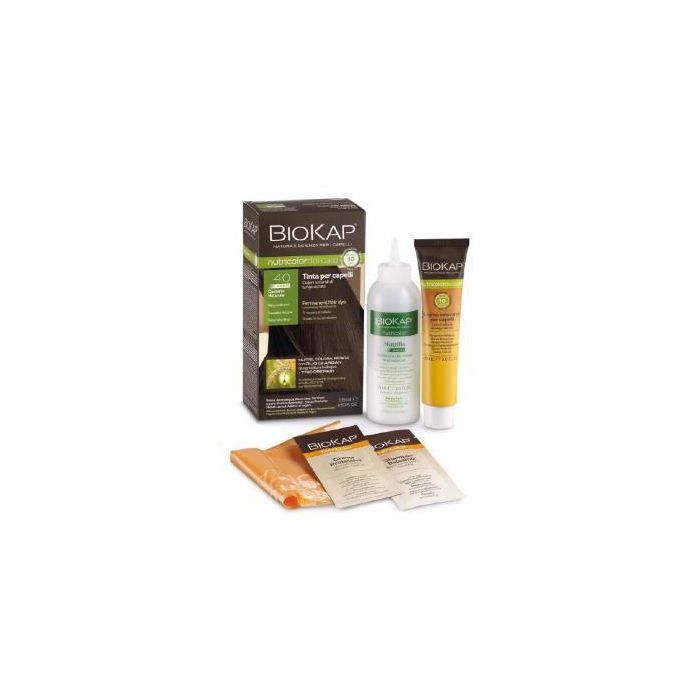 Biokap Rapid Tinte Castaño Natural 4.0 para Cabello, con Aceite de Argán y TRICOREPAIR, 140 ml