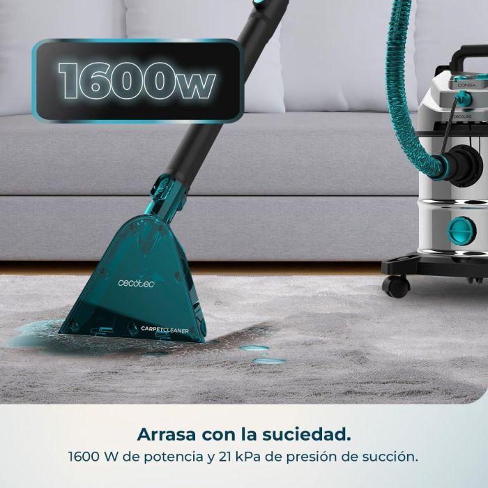 Aspiradora en seco y húmedo Cecotec CarpetClean 20000 Pro Ultra 1600 W 1380 W 21 KPA 20 L 2